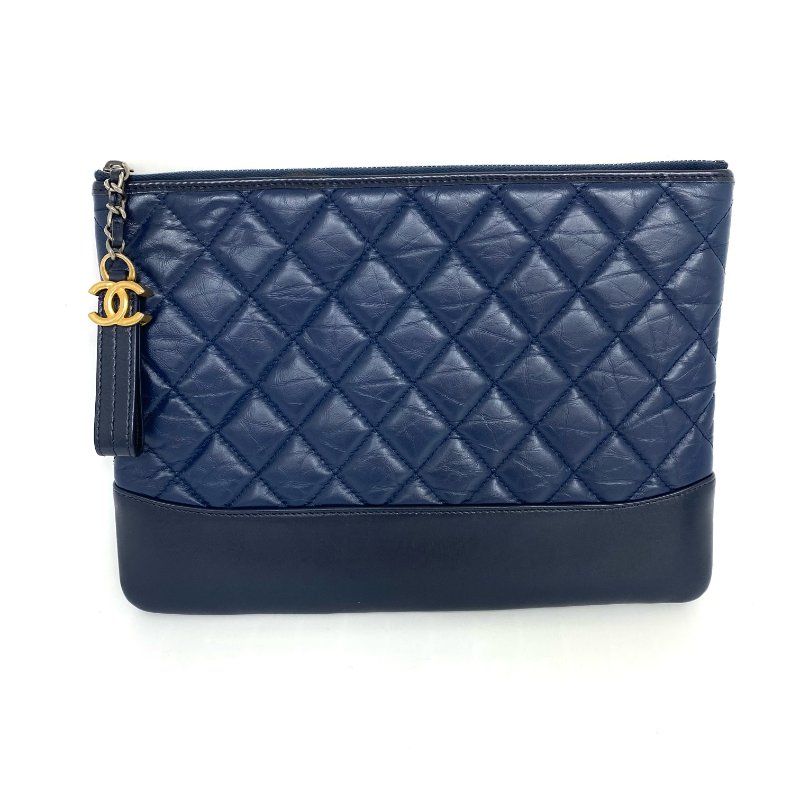 ☆ Chanel 香奈兒 Navy Lambskin Gabrielle Clutch No.27 深藍色小羊皮手拿袋 No.27 - 267002322-1