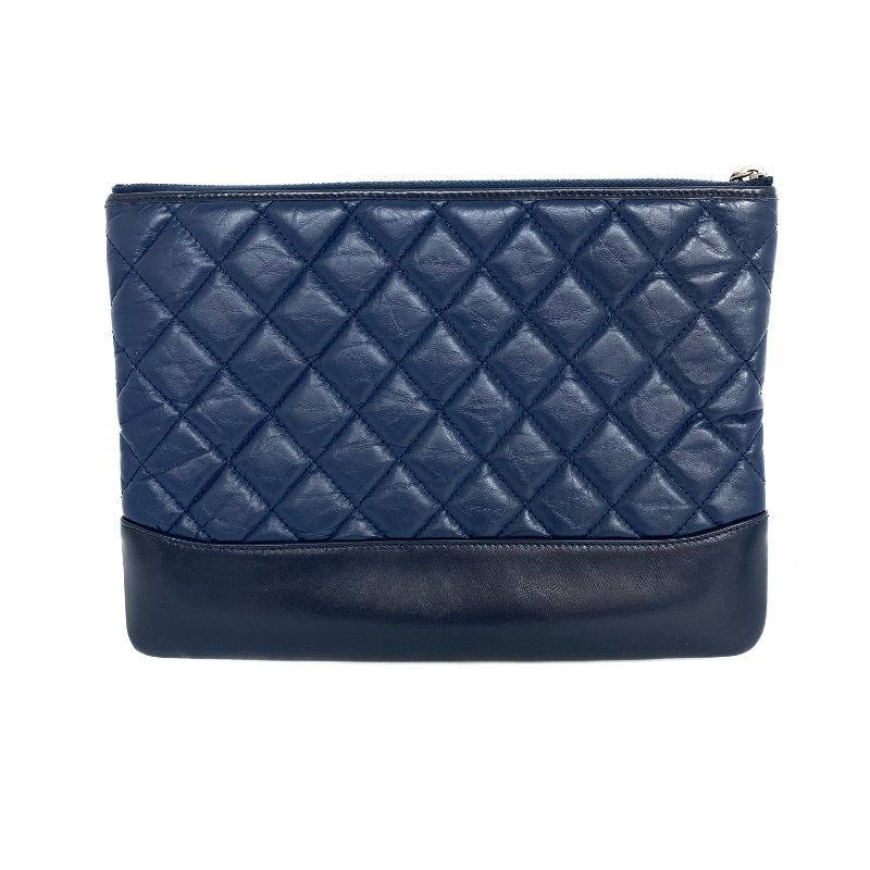 ☆ Chanel 香奈兒 Navy Lambskin Gabrielle Clutch No.27 深藍色小羊皮手拿袋 No.27 - 267002322-2
