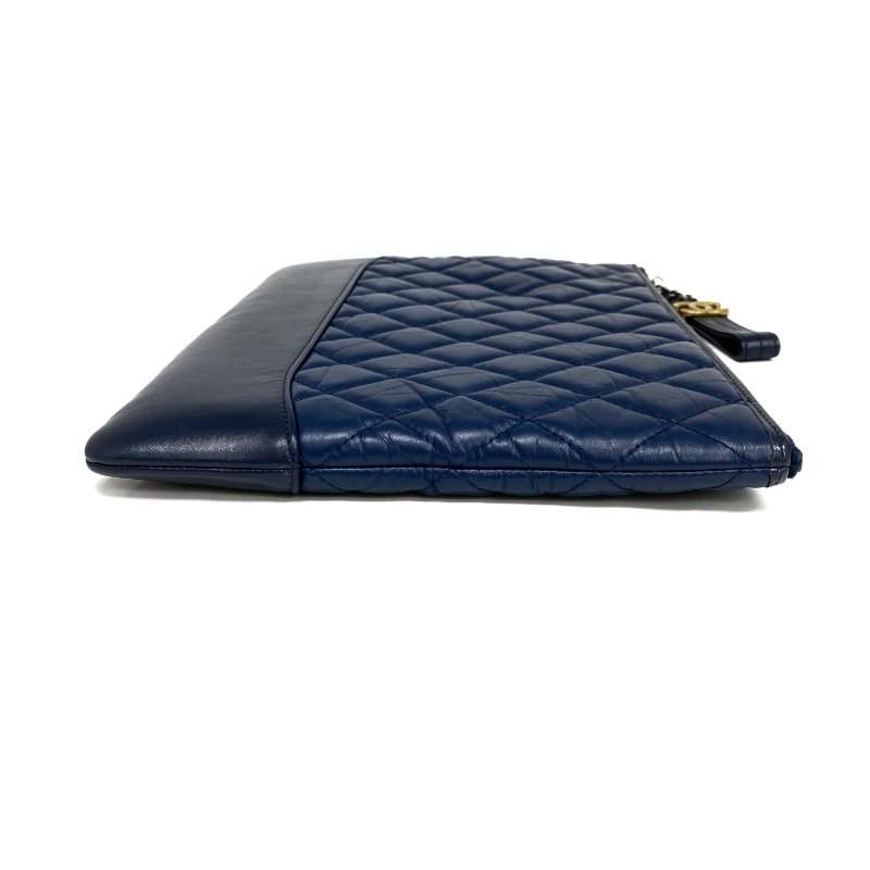 ☆ Chanel 香奈兒 Navy Lambskin Gabrielle Clutch No.27 深藍色小羊皮手拿袋 No.27 - 267002322-3