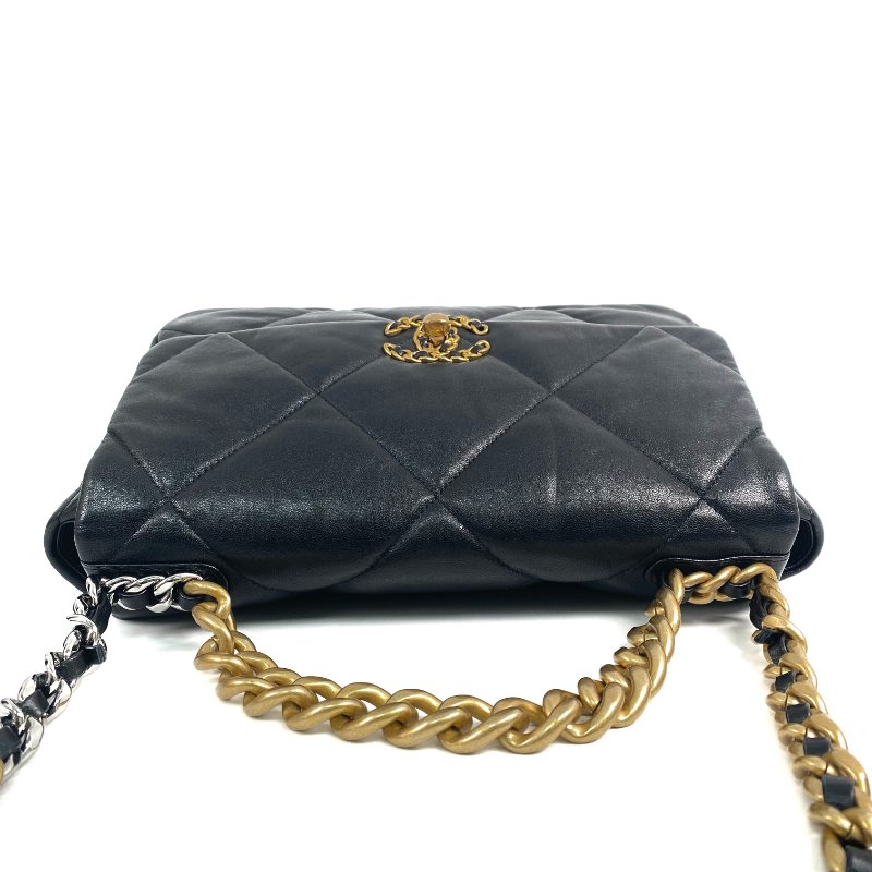 △ Chanel 香奈兒 19 Bag Black Lambskin Silver And Gold Tone Metal, Ruthenium-Finish Metal Chain 2 Way Bag No.29 AS1161 黑色小羊皮銀色和金色金屬, 鍍釕金屬鎖鏈兩用袋No.29 - 267001947-6