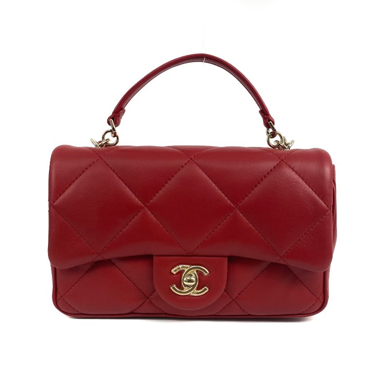 △ Chanel 香奈兒 Red Lambskin Gold Tone Metal Single Flap 2 Way Bag No.29 紅色小羊皮金色金屬鎖鏈兩用袋No.29 - 267001798-1