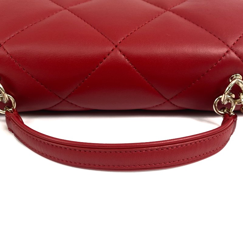 △ Chanel 香奈兒 Red Lambskin Gold Tone Metal Single Flap 2 Way Bag No.29 紅色小羊皮金色金屬鎖鏈兩用袋No.29 - 267001798-7