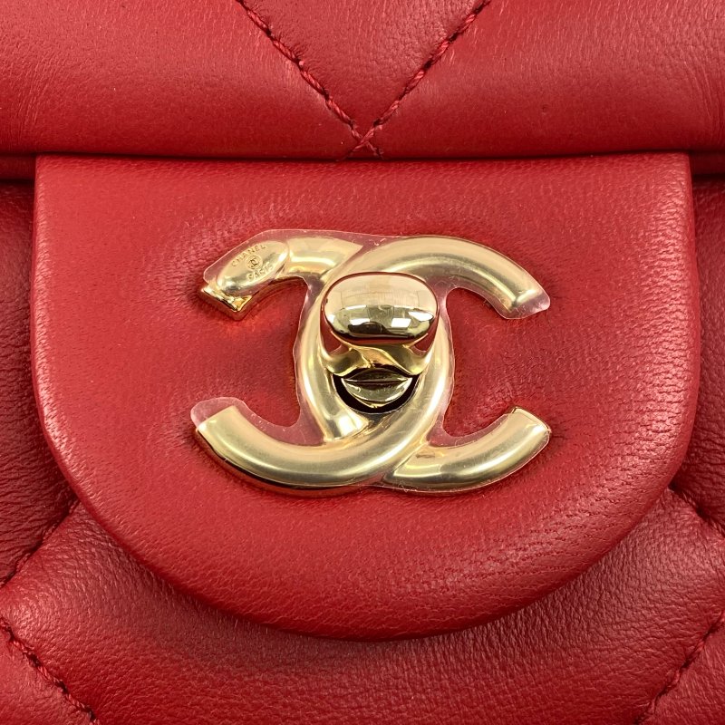 △ Chanel 香奈兒 Red Lambskin Gold Tone Metal Single Flap 2 Way Bag No.29 紅色小羊皮金色金屬鎖鏈兩用袋No.29 - 267001798-13