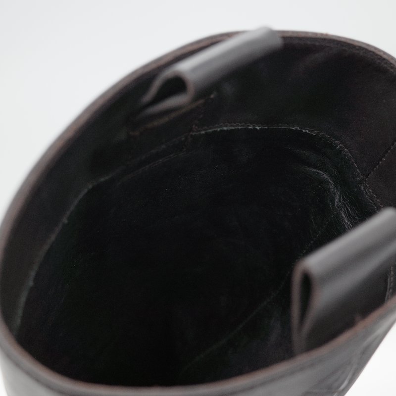 Tod's 托德斯 深褐色皮革 麂皮拼接高跟 及膝長靴-13