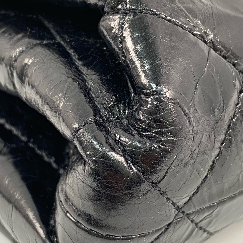 △ Chanel 香奈兒 Black Shiny Aged Calfskin Gold Tone Metal Single Flap Chain Shoulder Bag No.14 AS0037 黑色亮面舊化小牛皮金色金屬鎖鏈肩背袋No.14 - 267001425-8