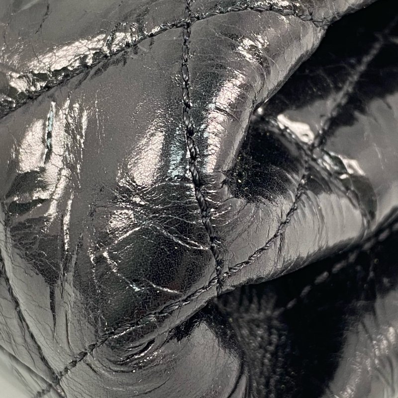 △ Chanel 香奈兒 Black Shiny Aged Calfskin Gold Tone Metal Single Flap Chain Shoulder Bag No.14 AS0037 黑色亮面舊化小牛皮金色金屬鎖鏈肩背袋No.14 - 267001425-9