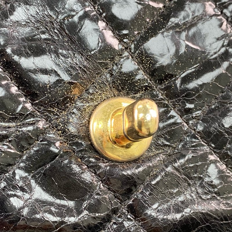 △ Chanel 香奈兒 Black Shiny Aged Calfskin Gold Tone Metal Single Flap Chain Shoulder Bag No.14 AS0037 黑色亮面舊化小牛皮金色金屬鎖鏈肩背袋No.14 - 267001425-20