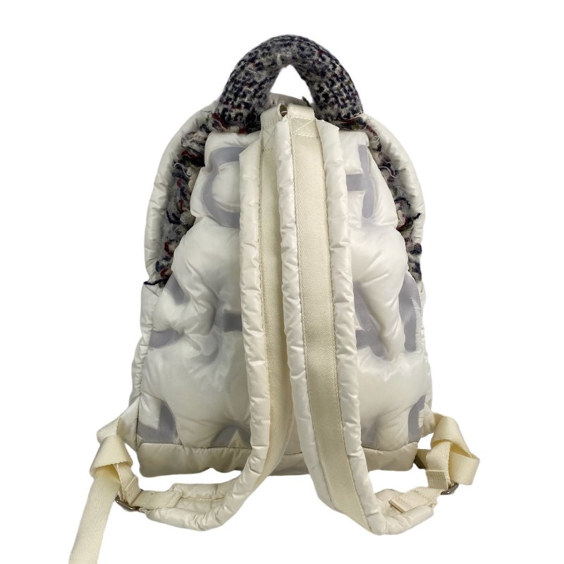△ Chanel 香奈兒 White Nylon Silver Tone Metal Backpack No.26 白色尼龍銀色金屬背包No.26 - 267000906-2