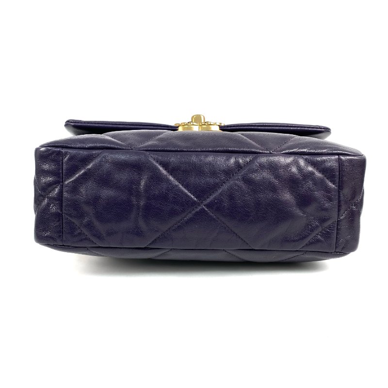 △ Chanel 香奈兒 19 Bag Purple Lambskin Gold And Silver Tone Metal, Ruthenium-Finish Metal Chain Shoulder Bag No.30 AS1160 紫色小羊皮金色和銀色金屬, 鍍釕金屬鎖鏈肩背袋No.30 - 267001388-5