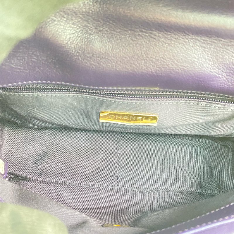 △ Chanel 香奈兒 19 Bag Purple Lambskin Gold And Silver Tone Metal, Ruthenium-Finish Metal Chain Shoulder Bag No.30 AS1160 紫色小羊皮金色和銀色金屬, 鍍釕金屬鎖鏈肩背袋No.30 - 267001388-16