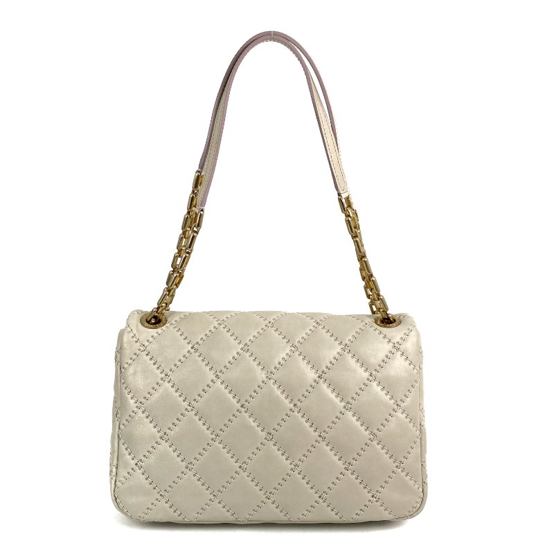 △ Chanel 香奈兒 Beige Calfskin Gold Tone Metal Wild Stitch Chain Shoulder Bag No.15 A66516 米白色小牛皮金色金屬鎖鏈肩背袋No.15 - 267000428-2