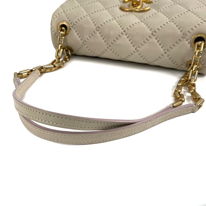 △ Chanel 香奈兒 Beige Calfskin Gold Tone Metal Wild Stitch Chain Shoulder Bag No.15 A66516 米白色小牛皮金色金屬鎖鏈肩背袋No.15 - 267000428-7