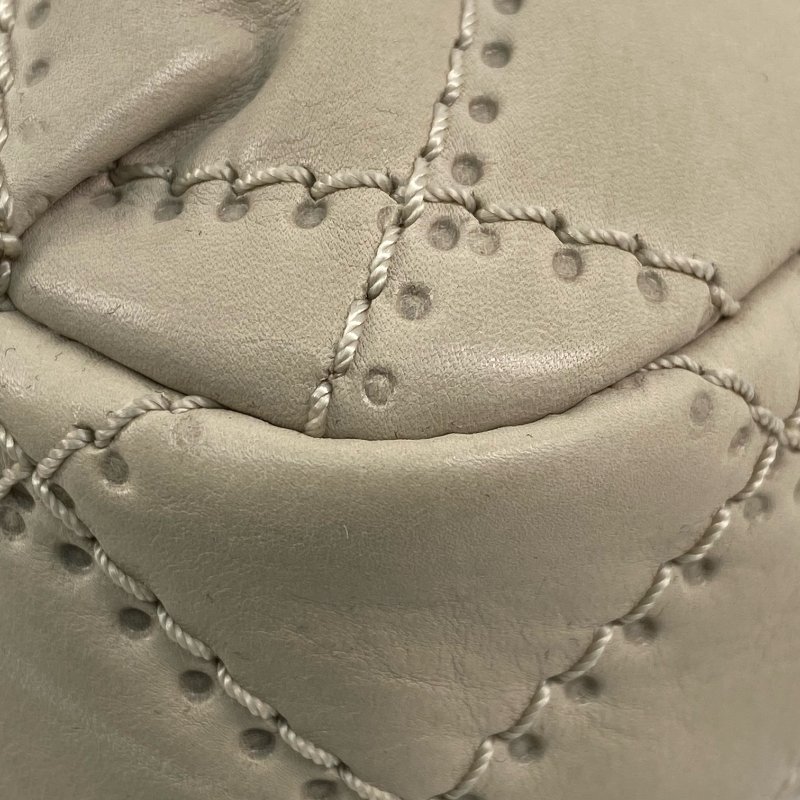 △ Chanel 香奈兒 Beige Calfskin Gold Tone Metal Wild Stitch Chain Shoulder Bag No.15 A66516 米白色小牛皮金色金屬鎖鏈肩背袋No.15 - 267000428-9