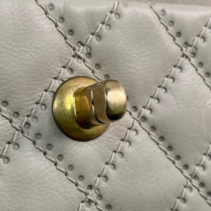 △ Chanel 香奈兒 Beige Calfskin Gold Tone Metal Wild Stitch Chain Shoulder Bag No.15 A66516 米白色小牛皮金色金屬鎖鏈肩背袋No.15 - 267000428-13