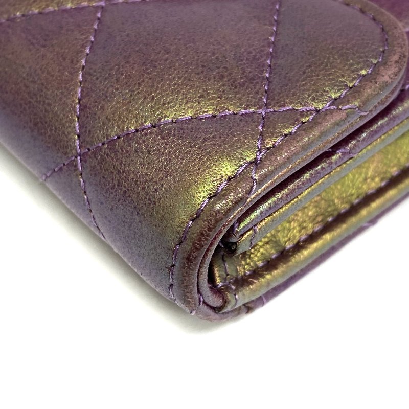 ☆ Chanel 香奈兒 Galaxy Purple Lambskin Card Holder No.30 銀河紫色小羊皮卡套 No.30 - 267001387-8