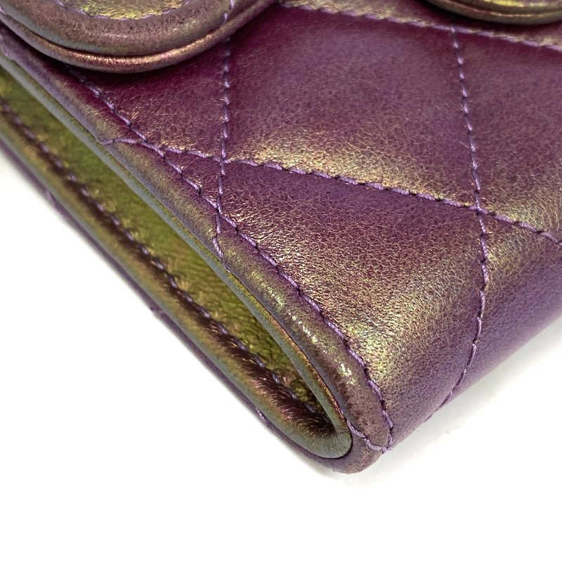 ☆ Chanel 香奈兒 Galaxy Purple Lambskin Card Holder No.30 銀河紫色小羊皮卡套 No.30 - 267001387-9
