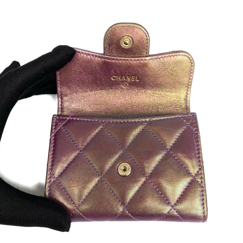 ☆ Chanel 香奈兒 Galaxy Purple Lambskin Card Holder No.30 銀河紫色小羊皮卡套 No.30 - 267001387-16