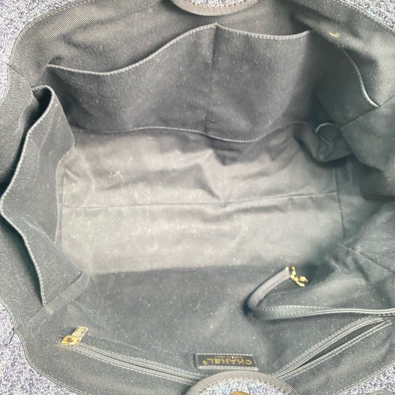 △ Chanel 香奈兒 Deauville Gray Blue Tweed Gold Tone Metal Chain Tote Bag No.31 A66941 灰藍色花呢金色金屬鏈條托特袋 N.31 A66941 -267001018-14