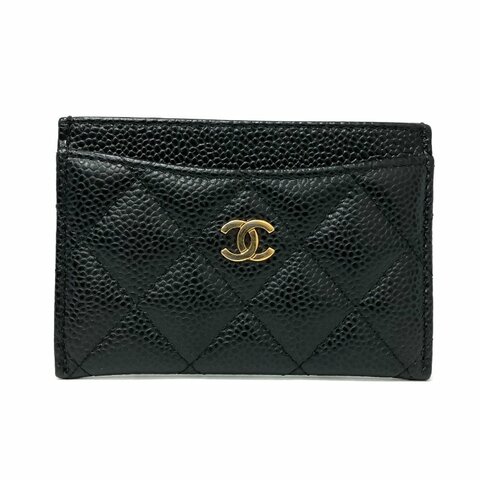 ☆ Chanel 香奈兒 Black Caviar Skin Card Case No.24 黑色粒紋小牛皮卡套 - 267001013