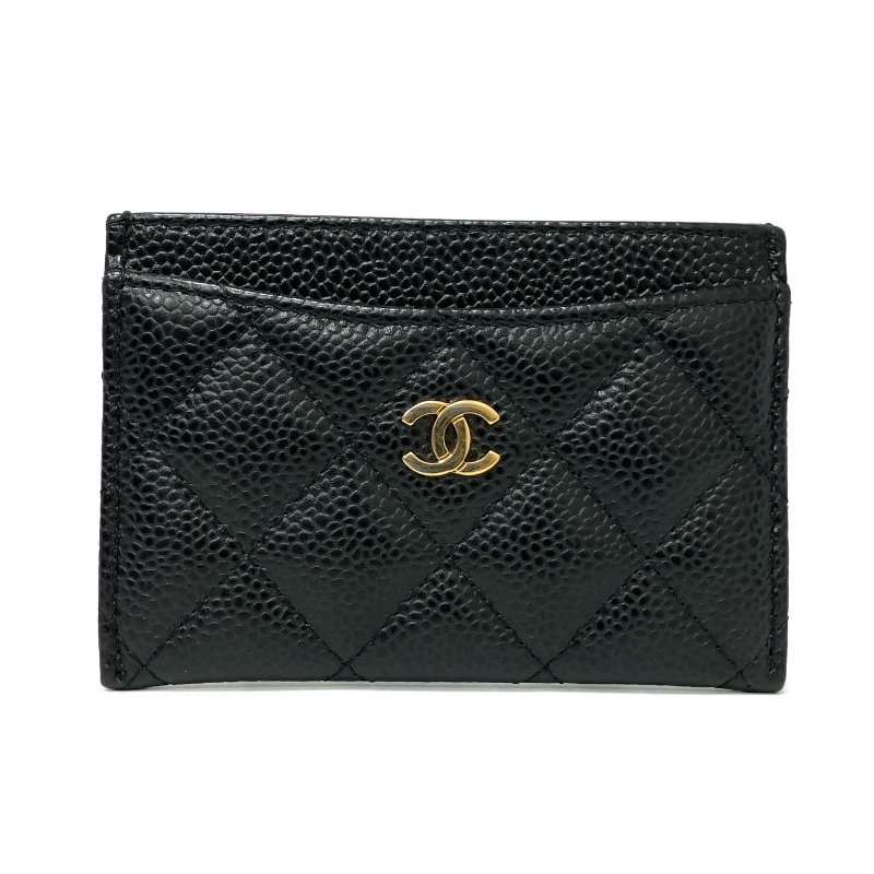 ☆ Chanel 香奈兒 Black Caviar Skin Card Case No.24 黑色粒紋小牛皮卡套 - 267001013-0