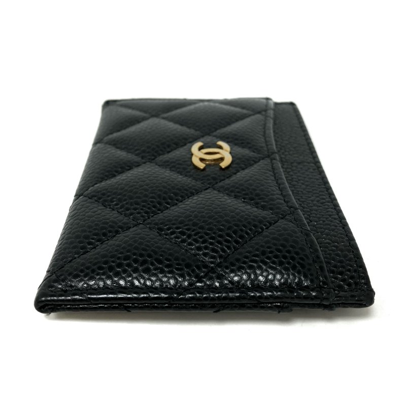 ☆ Chanel 香奈兒 Black Caviar Skin Card Case No.24 黑色粒紋小牛皮卡套 - 267001013-5