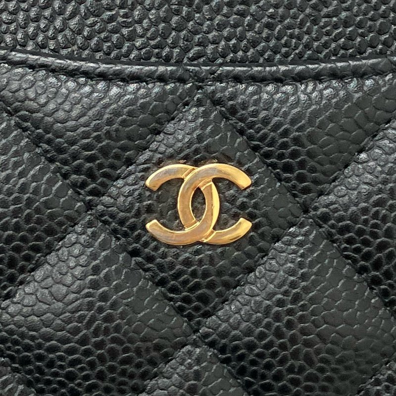 ☆ Chanel 香奈兒 Black Caviar Skin Card Case No.24 黑色粒紋小牛皮卡套 - 267001013-6