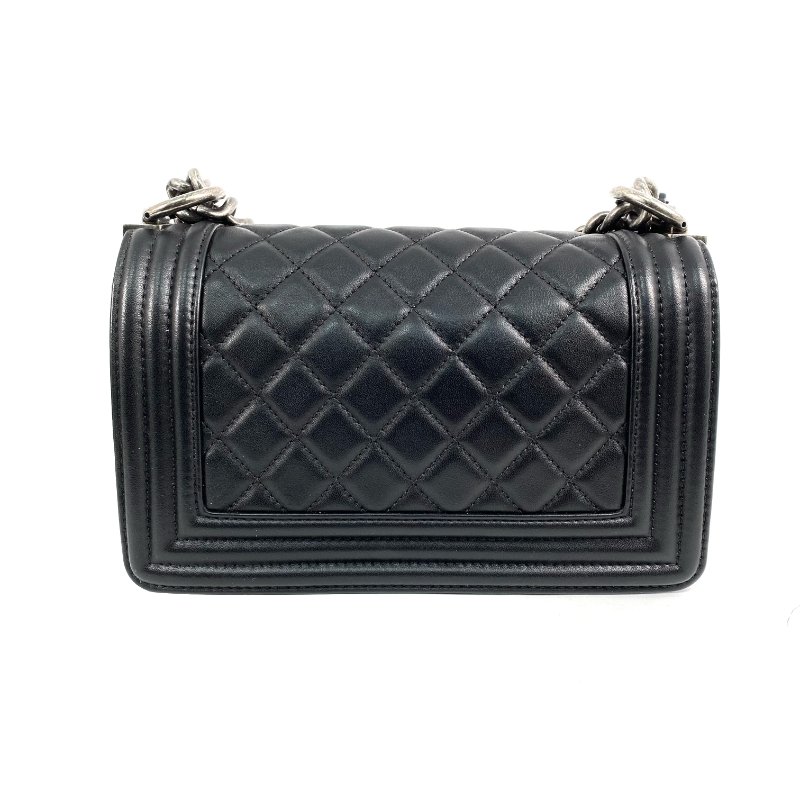 △ Chanel 香奈兒 Boy Black Lambskin Ruthenium-Finish Metal Chain Shoulder Bag A67085 黑色小羊皮鍍釕金屬鏈條肩背袋 A67085 -267001373-1