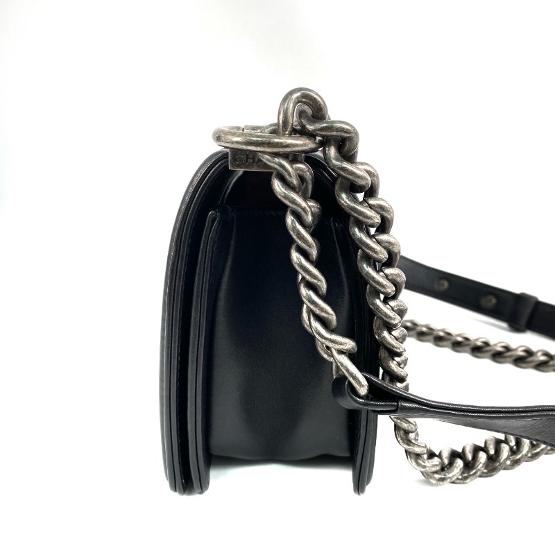 △ Chanel 香奈兒 Boy Black Lambskin Ruthenium-Finish Metal Chain Shoulder Bag A67085 黑色小羊皮鍍釕金屬鏈條肩背袋 A67085 -267001373-2
