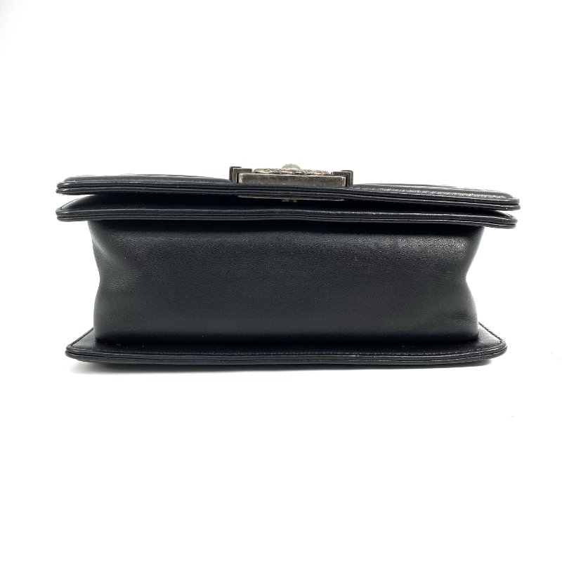 △ Chanel 香奈兒 Boy Black Lambskin Ruthenium-Finish Metal Chain Shoulder Bag A67085 黑色小羊皮鍍釕金屬鏈條肩背袋 A67085 -267001373-4