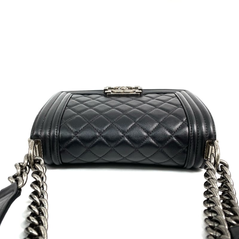 △ Chanel 香奈兒 Boy Black Lambskin Ruthenium-Finish Metal Chain Shoulder Bag A67085 黑色小羊皮鍍釕金屬鏈條肩背袋 A67085 -267001373-5