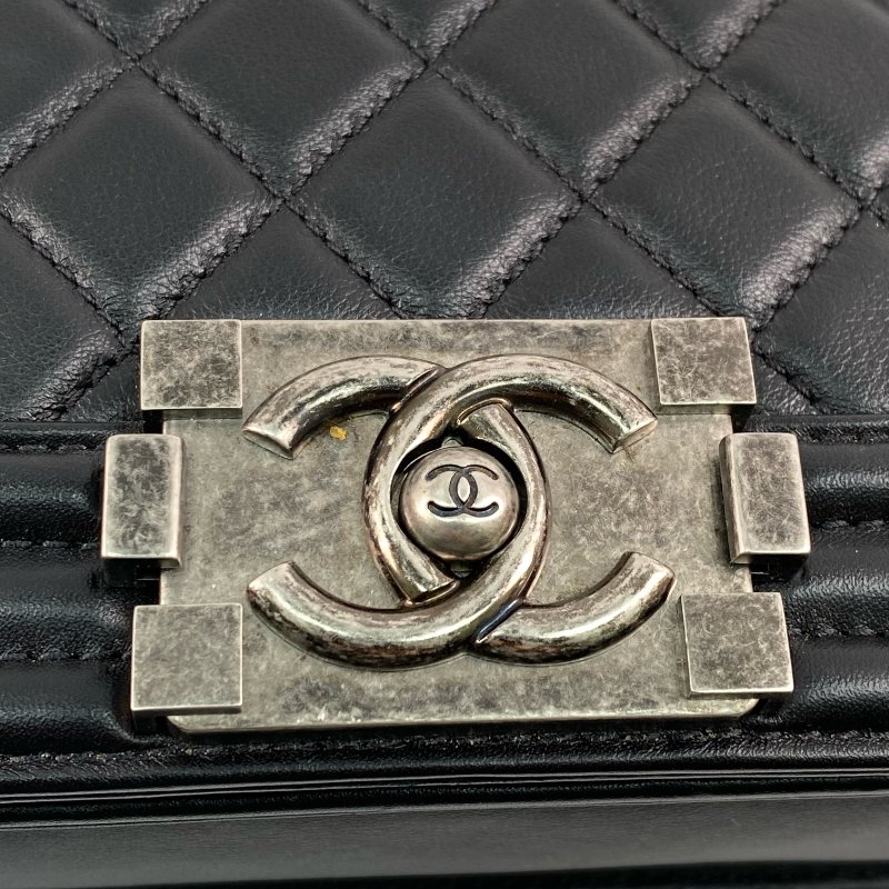 △ Chanel 香奈兒 Boy Black Lambskin Ruthenium-Finish Metal Chain Shoulder Bag A67085 黑色小羊皮鍍釕金屬鏈條肩背袋 A67085 -267001373-11