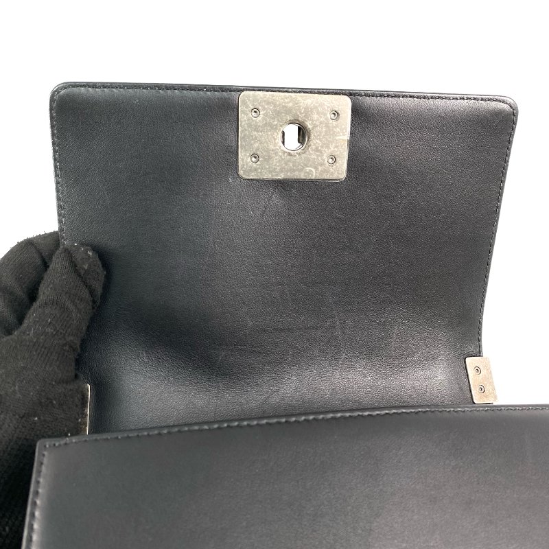 △ Chanel 香奈兒 Boy Black Lambskin Ruthenium-Finish Metal Chain Shoulder Bag A67085 黑色小羊皮鍍釕金屬鏈條肩背袋 A67085 -267001373-12