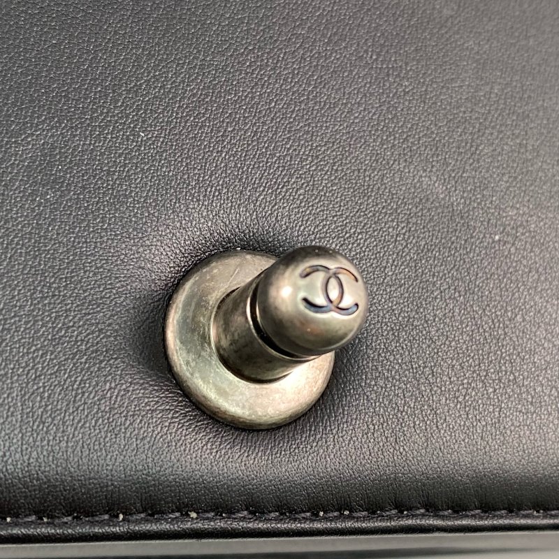 △ Chanel 香奈兒 Boy Black Lambskin Ruthenium-Finish Metal Chain Shoulder Bag A67085 黑色小羊皮鍍釕金屬鏈條肩背袋 A67085 -267001373-13