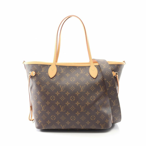 路易威登 Neverfull Inside Out MM 手提包，塗層帆布，皮革，Monogram 女款，棕色和橙色，M28376