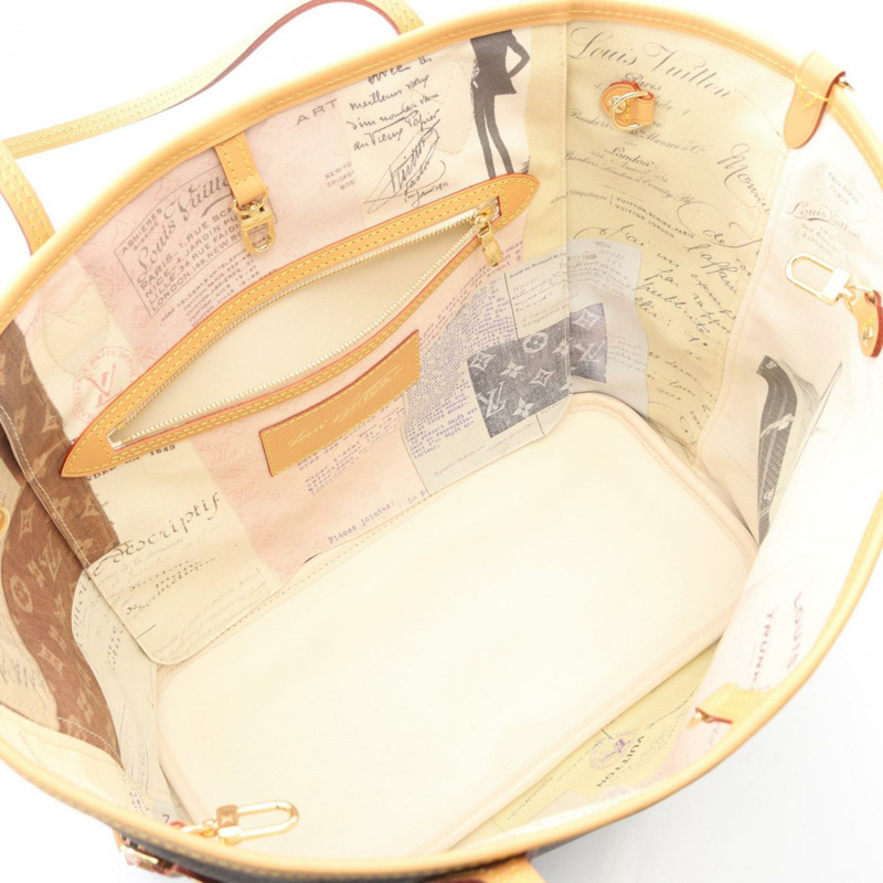 路易威登 Neverfull Inside Out MM 手提包,塗層帆布,皮革,Monogram 女款,棕色和橙色,M28376-2