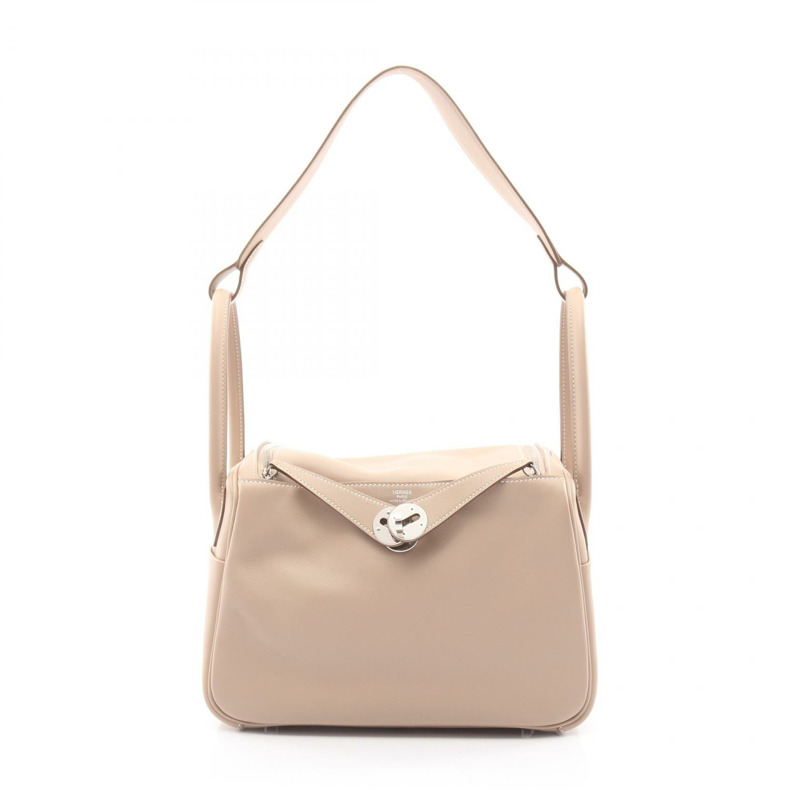 愛馬仕 Lindy 26 單肩包 Q Swift 皮革 Argile 二手女士 SHW-0