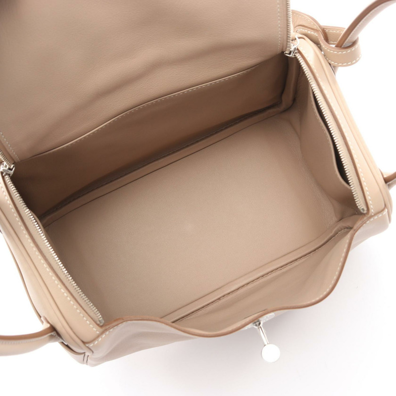 愛馬仕 Lindy 26 單肩包 Q Swift 皮革 Argile 二手女士 SHW-2