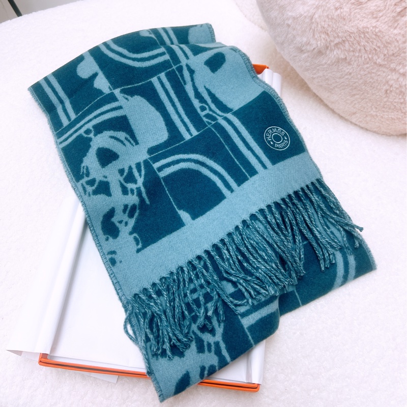 Hermes 藍色圍巾/頸巾-0