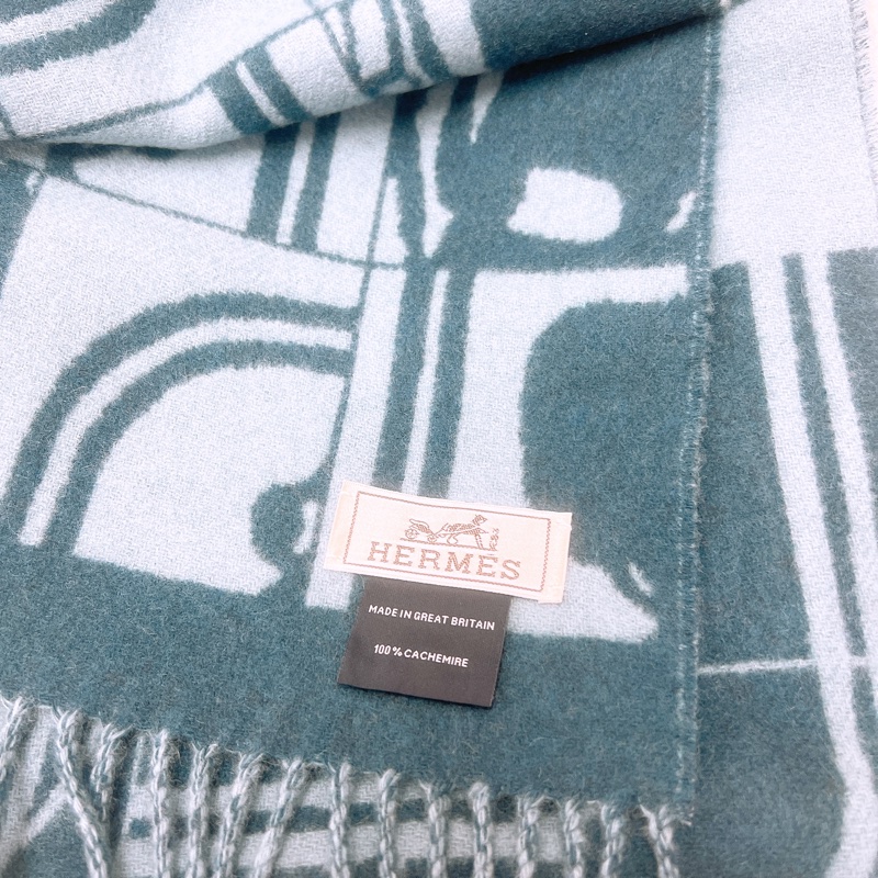 Hermes 藍色圍巾/頸巾-2