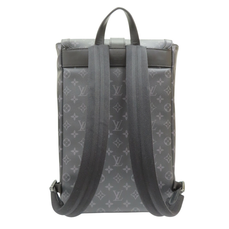黑色 原花帆布 Saumur 後背包【LOUIS VUITTON LV 路易威登】 M45913-1