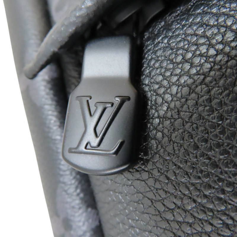 黑色 原花帆布 Saumur 後背包【LOUIS VUITTON LV 路易威登】 M45913-17
