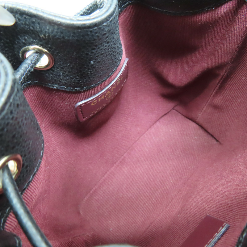 黑色 荔枝紋牛皮 Matelasse 迷你水桶包 肩背包 AP2913【CHANEL 香奈兒】 AP2913-4