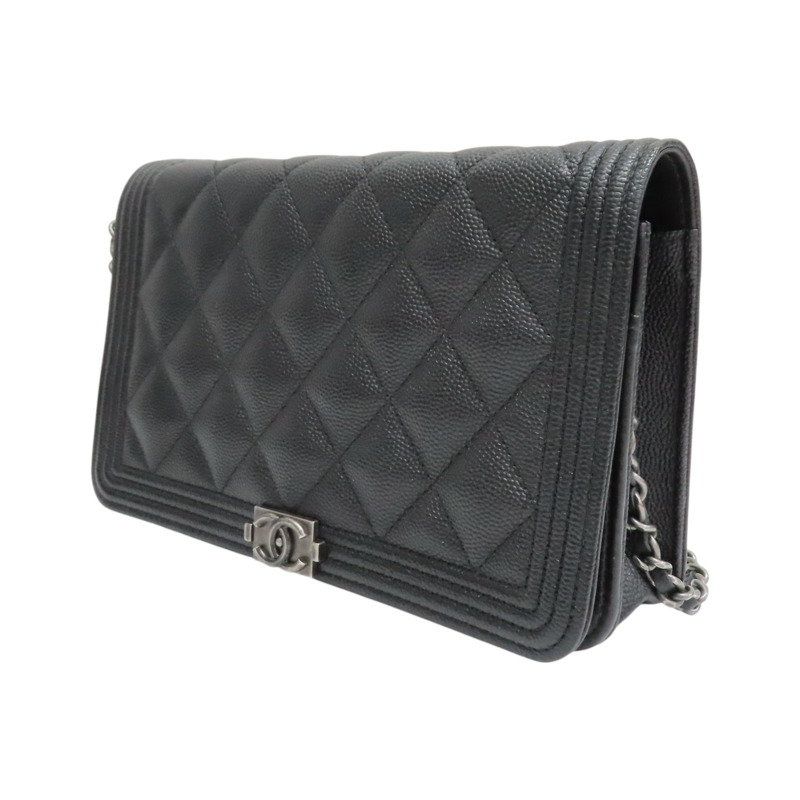 黑色 荔枝紋 牛皮 BOY WOC 肩背包 AP0117【CHANEL 香奈兒】 AP0117-2