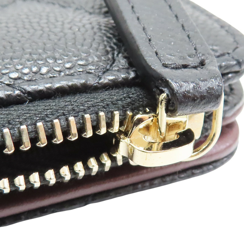 黑色 荔枝紋 牛皮 兩折長夾 AP3877【CHANEL 香奈兒】 AP3877-11