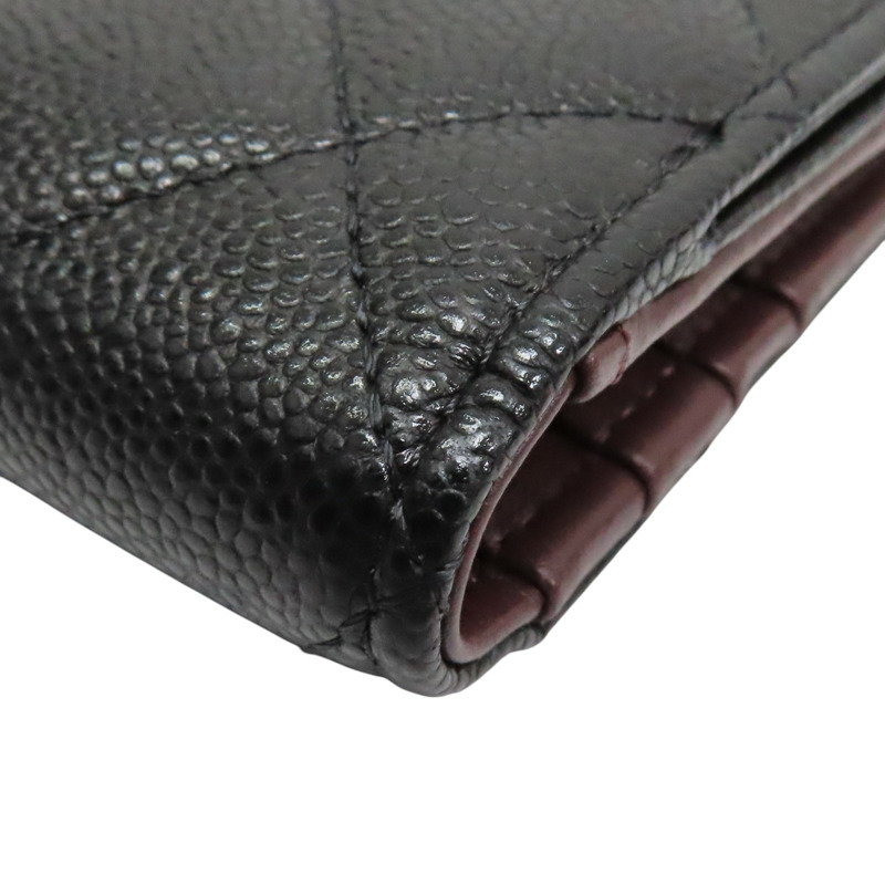 黑色 荔枝紋 牛皮 兩折長夾 AP3877【CHANEL 香奈兒】 AP3877-13