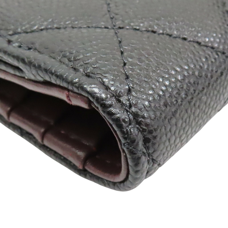 黑色 荔枝紋 牛皮 兩折長夾 AP3877【CHANEL 香奈兒】 AP3877-14