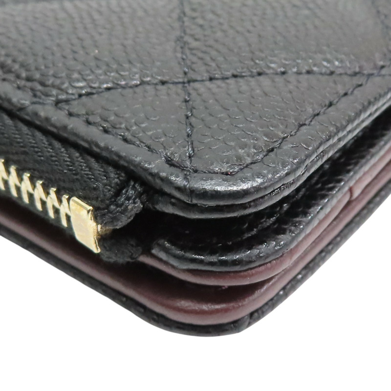 黑色 荔枝紋 牛皮 兩折長夾 AP3877【CHANEL 香奈兒】 AP3877-15