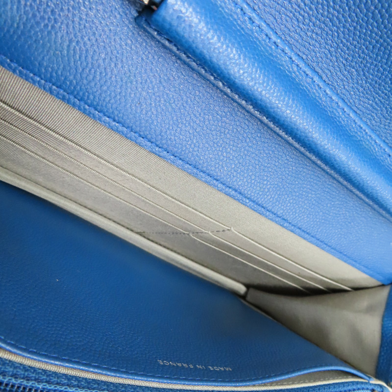 藍色 荔枝紋 牛皮 WOC 鍊帶 肩背包【CHANEL 香奈兒】-4