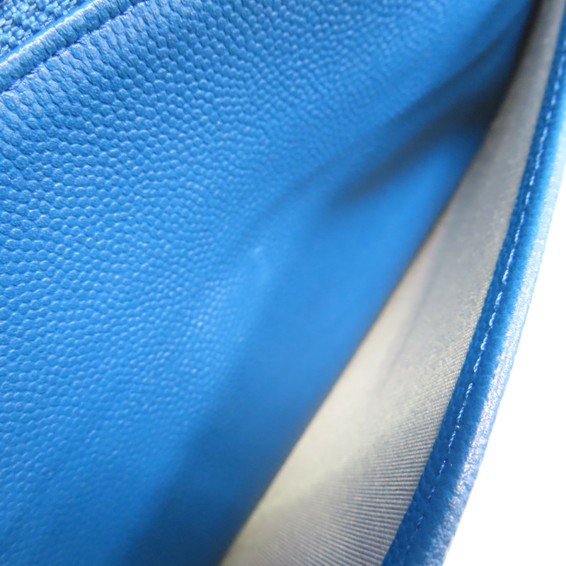 藍色 荔枝紋 牛皮 WOC 鍊帶 肩背包【CHANEL 香奈兒】-7