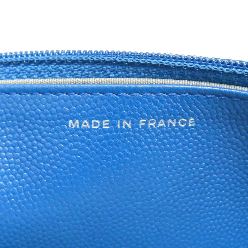 藍色 荔枝紋 牛皮 WOC 鍊帶 肩背包【CHANEL 香奈兒】-9